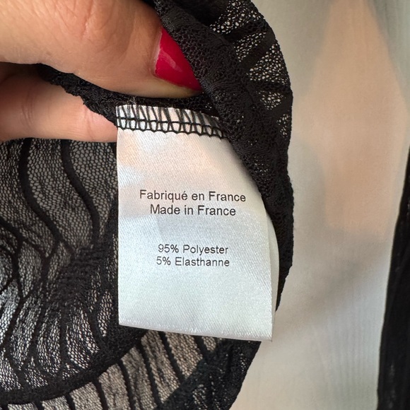 Musier Paris Black Ruched Ribbed Blouse - Picture 5 of 5